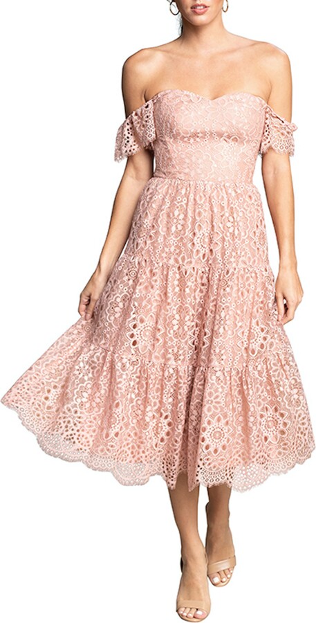 off the shoulder fit and flare dress