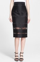 Thumbnail for your product : Milly Sheer Stripe Fil Coupe Midi Skirt