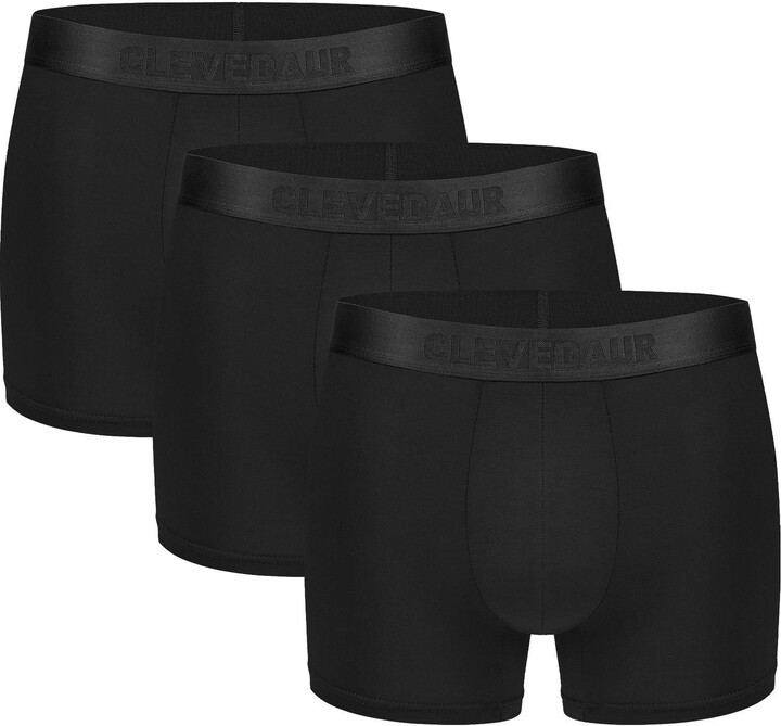 CLEVEDAUR Men's Underwear 3 Pack Micro Modal Trunks Underwear for Men