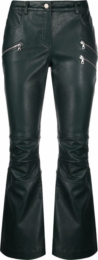 Maison Bohemique Bootcut Faux-Leather Cropped Trousers - ShopStyle