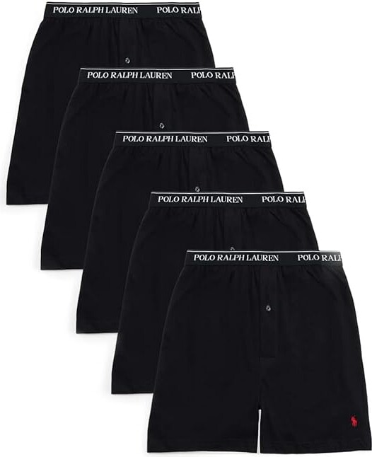 Polo Ralph Lauren Classic Fit Cotton Knit Boxer 5 Pack (5 Polo Black) Men's  Underwear - ShopStyle