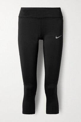 Nike Racer Cropped Mesh-trimmed Dri-fit Leggings - Black