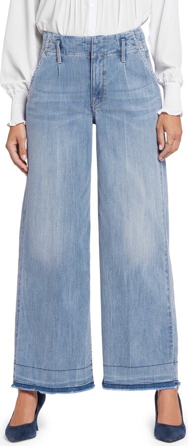 Mona Wide Leg Trouser Jeans With High Rise - Lightweight Rinse