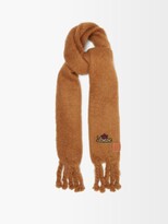 Thumbnail for your product : Loewe Logo-embroidered Mohair-blend Scarf - Brown