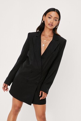 Nasty Gal Womens Petite Shimmer Double Breasted Mini Blazer Dress