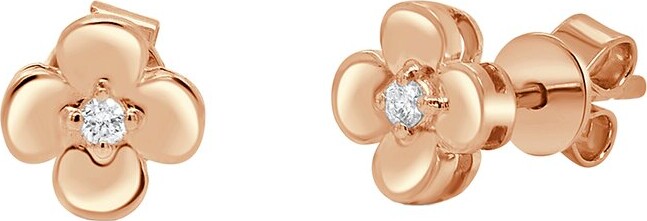 Sabrina Designs 14K 0.04 Ct. Tw. Diamond Flower Stud Earring