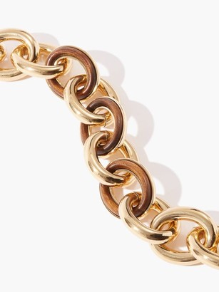 Jil Sander Eclipse Wood And Gold-tone Link Bracelet - Brown Gold