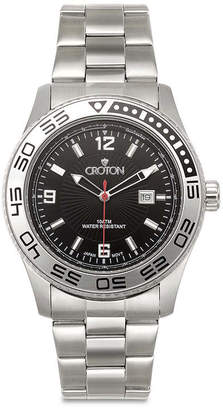 Croton Mens Silver Tone Stainless Steel Bracelet Watch-Ca301247ssbk