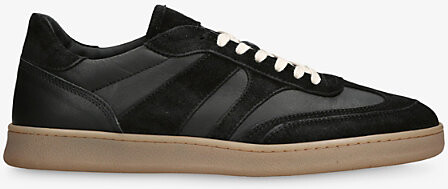 COLLEGIUM Mens Black Court III Leather Trainers Eur 43 / 9 Uk Men