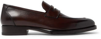 Tom Ford Wessex Burnished-Leather Penny Loafers