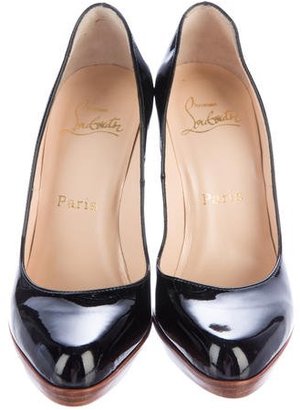 Christian Louboutin Patent Leather Semi Pointed-Toe Pumps