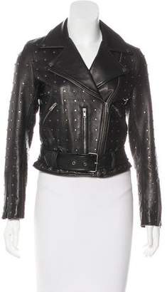Linea Pelle Stud-Embellished Leather Moto Jacket