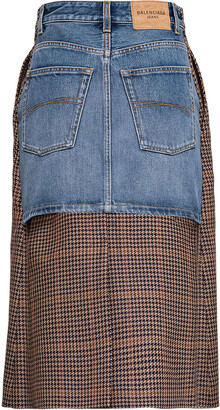 Balenciaga Flt Box Flt Box Skirt In Houndstooth Recycled Wool Skirt