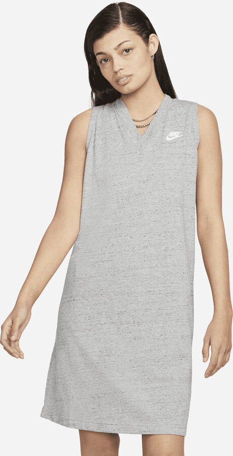Nike Women's Sportswear Gym Vintage Sleeveless Dress in Grey