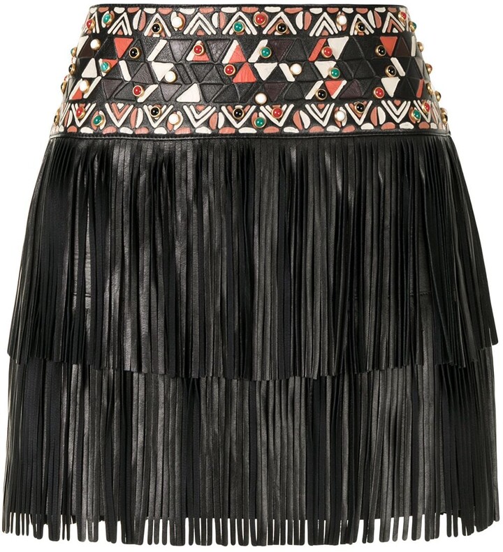 valentino leather skirt