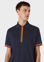 Thumbnail for your product : Paul Smith Men's Slim-Fit Dark Navy Cotton-Piqué Polo Shirt With 'Artist Stripe' Details