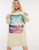 Thumbnail for your product : Collusion Plus exclusive hoodie dress in print