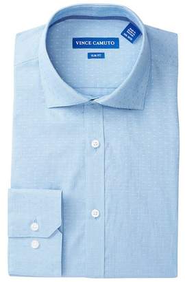 Vince Camuto Turquoise Gingham Dobby Slim Fit Dress Shirt