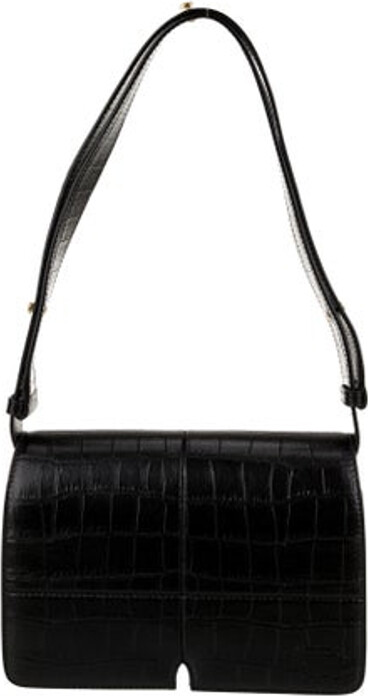 Burberry Shoulder Bag Black Leather Gold-Tone Hardware Leather Lining Flap Closure at Front Unfortunately, due to restrictions, this item may not be eligible for shipping in all areas.