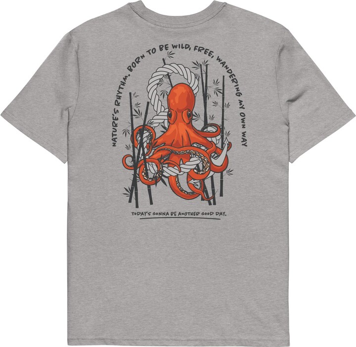 Anchor & Crew Heather Grey Octopus Another Good Day Organic Cotton T-Shirt - Men