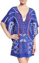Thumbnail for your product : Trina Turk Jakarta Embroidered Caftan Coverup, Blue