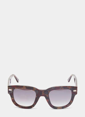 Acne Studios Square Frame Metal Sunglasses in Brown