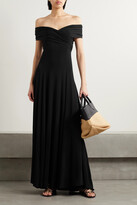 Thumbnail for your product : KHAITE Bruna Off-the-shoulder Gathered Stretch-jersey Maxi Dress - Black