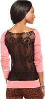 Thumbnail for your product : Miss Chievous Juniors' Lace-Back Sweatshirt