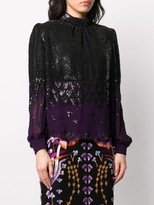 Thumbnail for your product : Temperley London Sequined Long-Sleeve Blouse