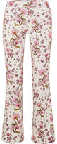 Giambattista Valli - Floral-print Crepe Flared Pants - Ivory