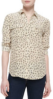 Thumbnail for your product : Equipment Slim Signature Silk Leopard-Print Blouse
