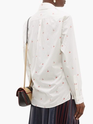 Gucci Cherry Fil-coupe Cotton Blouse - White Multi