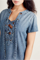 Thumbnail for your product : True Religion Short Sleeve Lace Up Womens Tunic