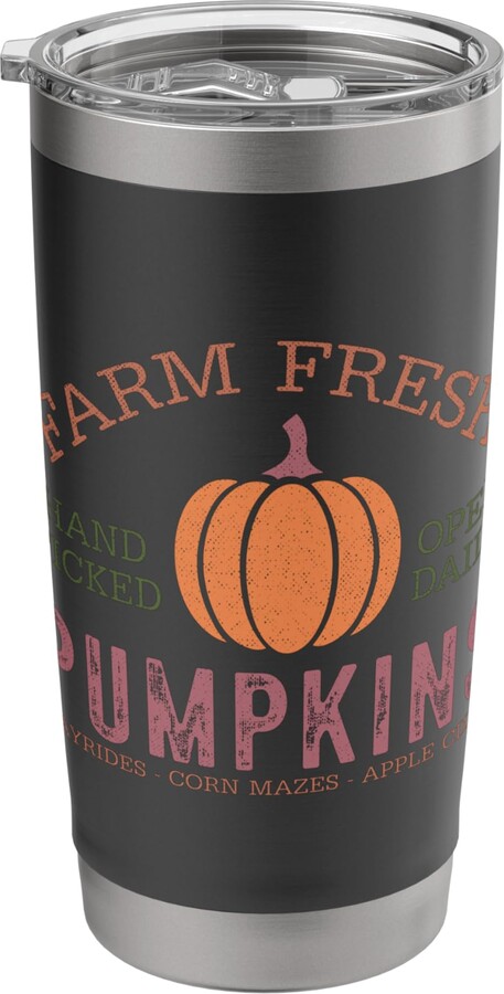 Harvest Hues Farm Fresh Pumpkins Cute Thanksgiving Stainless Steel Insulated Tumbler