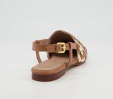 Thumbnail for your product : Office Figure Woven Flat Shoes Tan Off White Gold Leather Mix