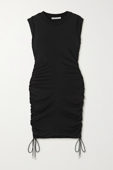 ruched cotton dress