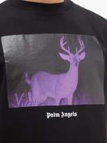 Thumbnail for your product : Palm Angels Stag-print Cotton-jersey T-shirt - Mens - Black Multi