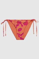 Thumbnail for your product : Reiss Printed Side Tie Bikini Bottoms
