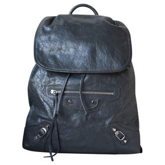Balenciaga Grey Leather Backpacks