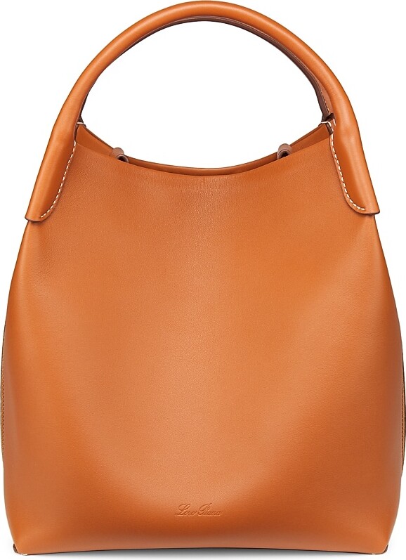 Loro Piana Women's Bale Large Rounded Leather Bag - Warm Tan