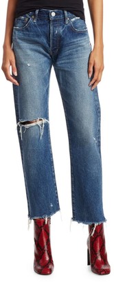 Moussy Guilford High-Rise Straight-Leg Jeans
