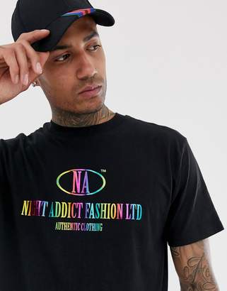 Night Addict logo t-shirt in oversized fit