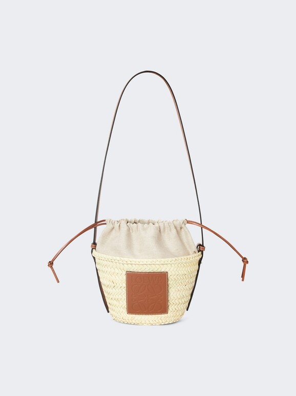 Loewe X Paula's Ibiza Drawstring Bucket Bag Natural And Tan - ShopStyle