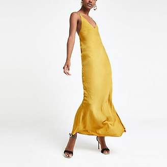River Island Yellow slip maxi dress
