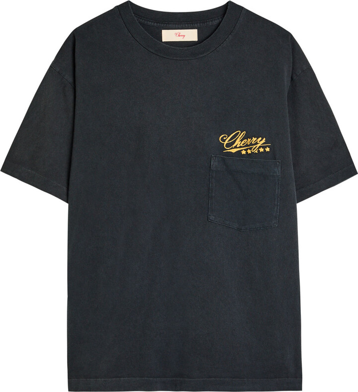 Cherry Los Angeles Five Star Logo-print Washed Cotton T-shirt