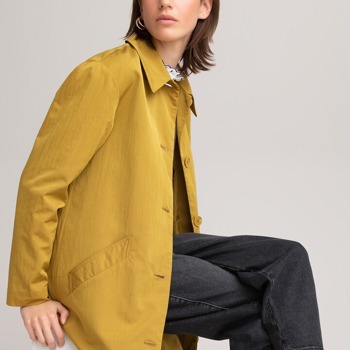 Fitted Raincoats For Women The, Toast Cotton Twill Trench Coat Ochre Green