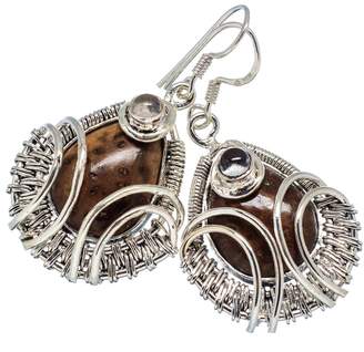 Ana Silver Co. Ana Silver Co Polka Dot Jasper, Rainbow Moonstone 925 Sterling Silver Earrings 1 5/8" - Handmade Jewelry EARR337369