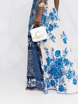 Thumbnail for your product : Alberta Ferretti Floral-Print Lace-Trimmed Silk Maxi Dress