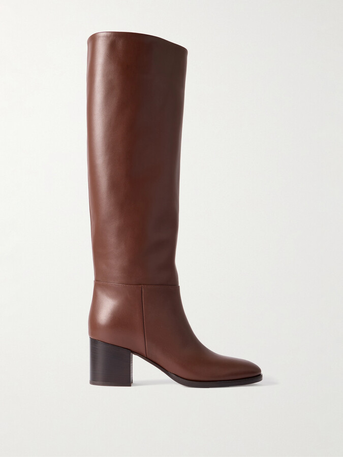 Gianvito Rossi Santiago 60 Leather Knee Boots - Brown