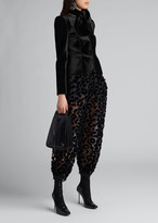 Thumbnail for your product : Giorgio Armani Flocked Leopard Silk Harem Pants